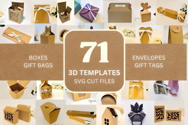 71 SVG Bundle, 3D SVG Box Templates