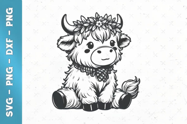 Cute Highland Cow Clipart SVG Bundle - Image 3