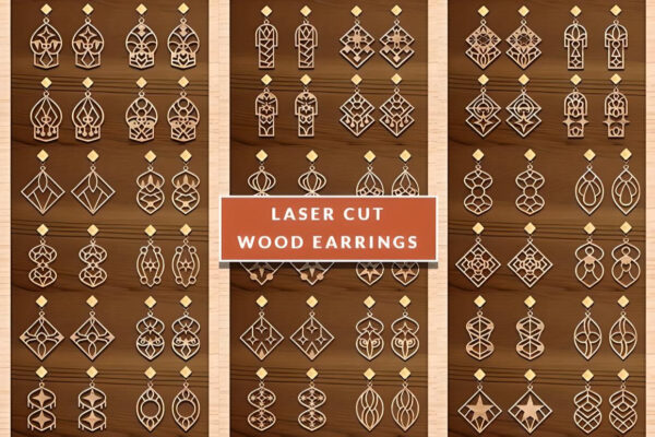 150+ Laser Cut Wood Earrings SVG Bundle - Image 3