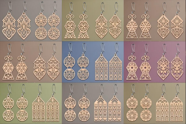 150+ Laser Cut Wood Earrings SVG Bundle - Image 2