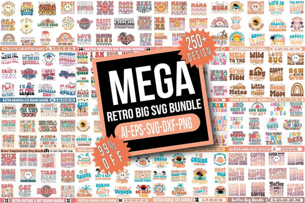 Mega Retro Big SVG Bundle