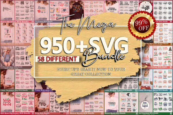 1M SVG Bundle, Digital Prints, Silhouettes, Clipart, Precise Cut Files, Circut, HQ Designs - Image 16