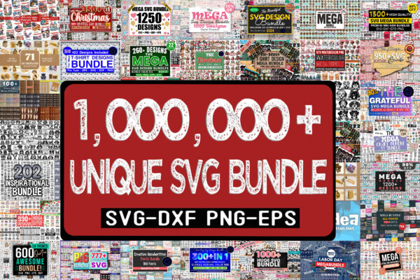 1M SVG Bundle, Digital Prints, Silhouettes, Clipart, Precise Cut Files, Circut, HQ Designs